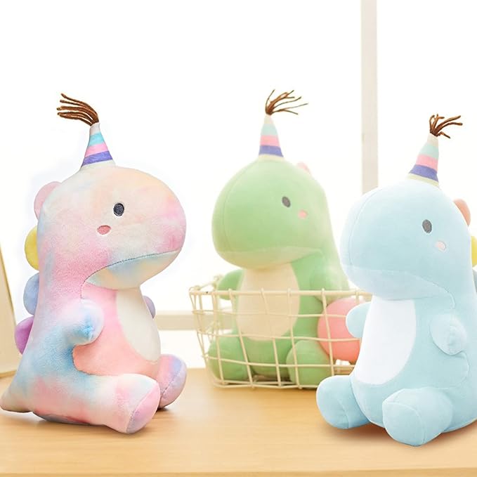 Stuffed Animal Plush Toys, Cute Dinosaur Toy, Soft Dino Plushies for Kids Plush Doll Gifts for Boys Girls (Colorful, 9 Inch)