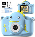 Dinosaur Kids Camera Toys, Birthday Graduation Gifts for Girls Boys 3-12, 1080P HD Selfie Digital Video Camera for Toddlers,Travel Gifts Dino Toys for 4 5 6 7 8 9 Years Old (Blue)