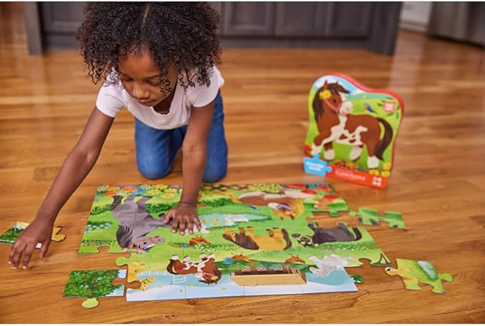 Crocodile Creek Jigsaw Puzzle, 36 Piece for Kids 3 Years and Up, Heavy-Duty Shaped Box for Storage, Finished Puzzle Size 18 x 24 inches, Pretty Ponies