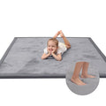 Baby Play Mat for Floor,1.3" Thick Memory foam Tummy Time Mat for Toddlers,Infants,kids,Water-Repellent Soft Nursery Rug ,79"×79" Extra Large Non Slip for Crawling&Yoga,Tatami Style for Living Room(Dark Grey)