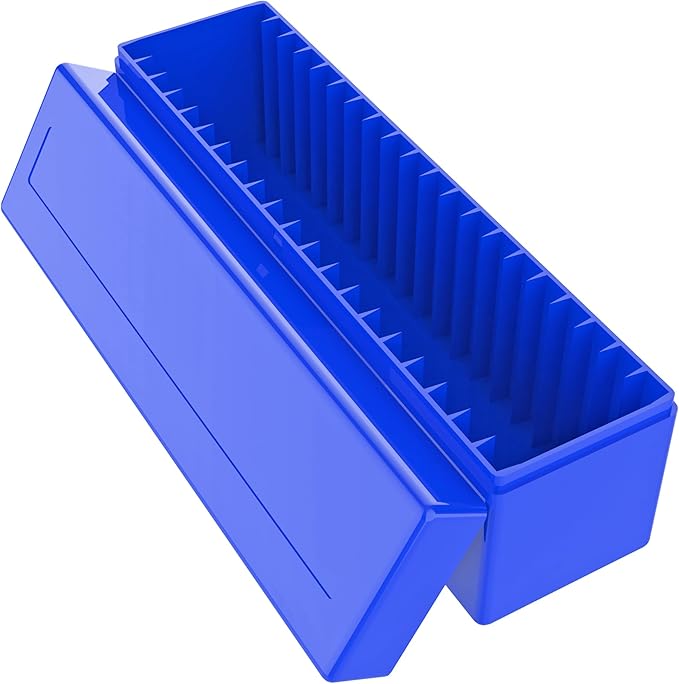 Plastic Coin Slab Storage Box – 20-Slot Coin Holder Organizer Case Fits for PCGS NGC PMG PCCB Slabs, Secure Coin Collection Box for Collectors, Home, Office, Bank Use (Box Only, Blue)