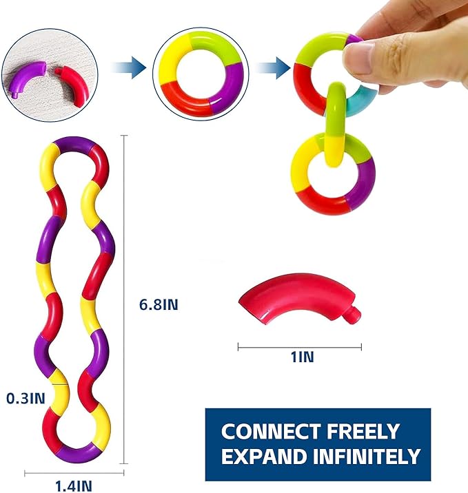 24PCS Quiet Twisty Fidget Toys – Squeeze, Twist, and Spin – Multicolored Sensory Toys for Kids and Adults, Stress Relief Toys & Educational Tools for Classroom,Alternative Gifts (Random Color)