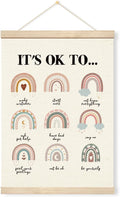 Inspirational Poster Hanger Frame, Mental Health Wall Art, It's Okay to Make Mistakes Banner, Motivational Quote Hanging Canvas Pictures Prints, Wall Decor for Classroom Therapy Counselor Office