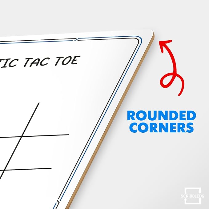 SCRIBBLEDO Tic Tac Toe Game Dry Erase Board 9x6 Inch Double-Sided Whiteboard Reusable Classroom Learning Tool Fun Drawing Writing Table Games for Seniors Small Board for Home & School