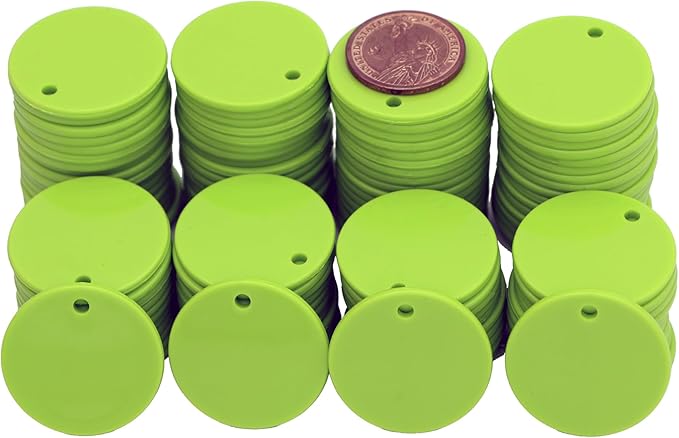 35MM with Holes, 120 Pieces per Box of Plastic Poker Chips - Perfect for Bar Activities, Teaching Games, and Customizable Accessories with Text.