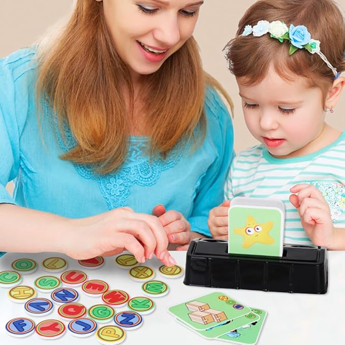 Matching Letter Game for Preschooler Age 3+ - Self-Correcting Word Puzzles Boost Spelling, Reading, Alphabet & Word Recognition - Early Education Toy Includes 30 Flash Cards & 26 Letters