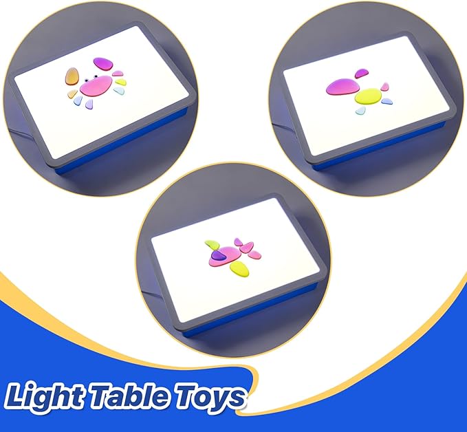 Rainbow Stacking Stones – Set of 36 - Translucent Pebbles, Perfect Light Table Toys for Kids Learning & Fun