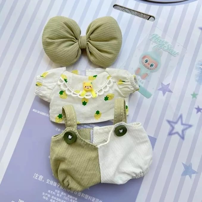 Luxury Chic Doll Clothes Set with Elegant Dress, Shirt, Bow & Necklace - Premium Outfit for Dress Up, Collecting & Gift Giving - Perfect for Kids, Doll Collectors & 18 Dolls (1-38cm)