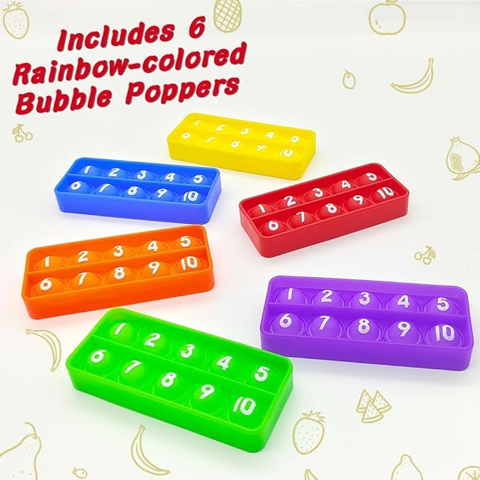 Ten-Frame Counting Toys, 10-Frame Bubble Popper Fidget Toys, Number Math Games, Montessori Educational Toy for Preschool Kindergarten Classroom Learning Activities Kids 3 4 5 Year Old