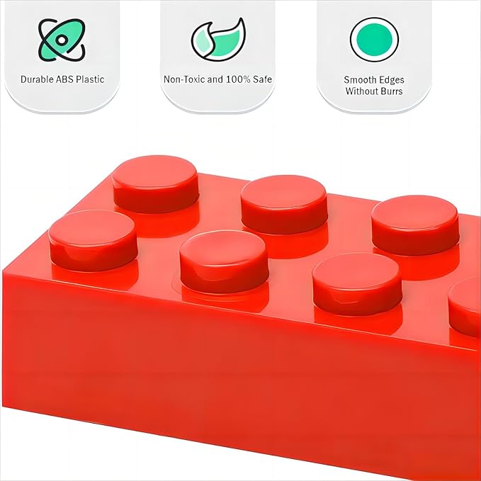 Classic Building Bricks 2x4, Compatible with Lego Parts and Pieces 3001, 110 Piece Bulk Building Block, Creative Building Block for Age 6+ Boys Girls and Bulk Enthusiast (Red)