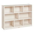 ECR4Kids 8-Compartment Mobile Storage Cabinet, 36in, Classroom Furniture, White Wash