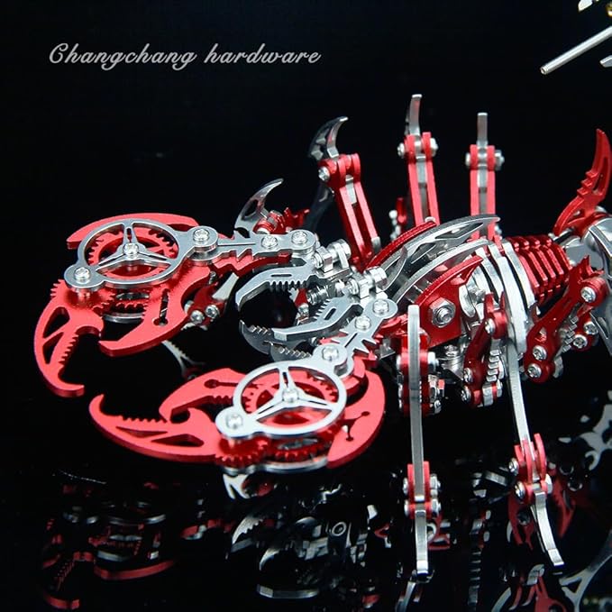 Scorpion 3D Metal Model Kits to Build DIY Colorful 3D Puzzle Ornaments for Adults,Teens Birthday Christmas (red Metal)