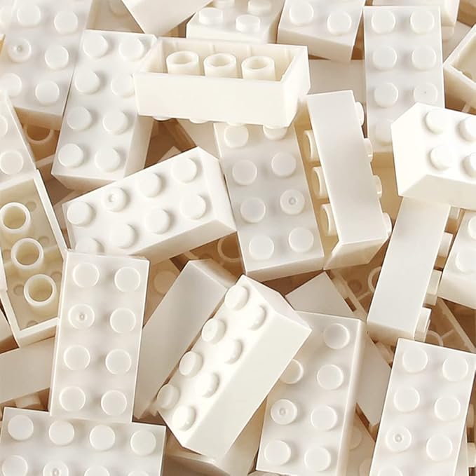 Feleph 320 Pieces 2x4 White Bricks Parts Classic Building Blocks Creative Play Set Toy Accessories Combine with 3001 Major Brick Brands (White)