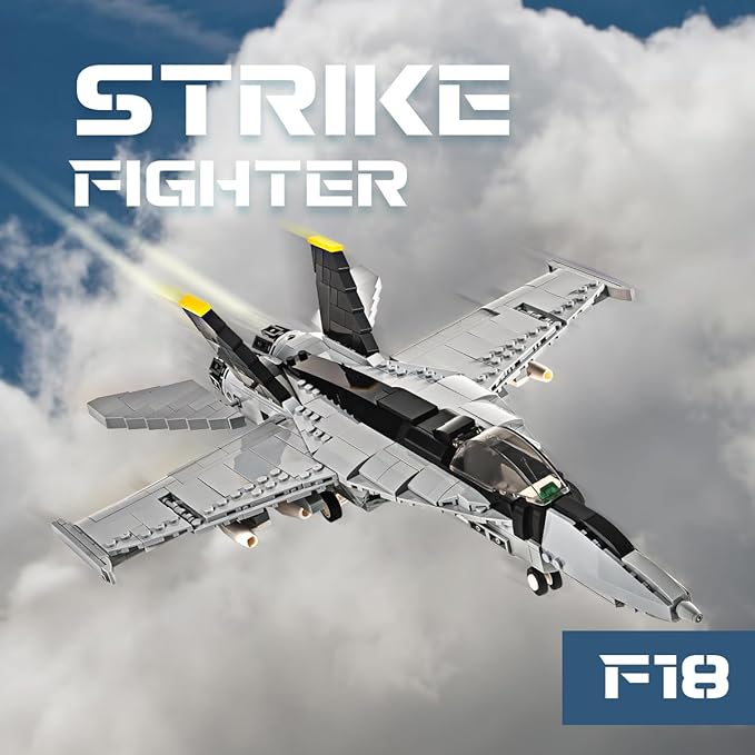 DAHONPA F-18 Bumblebee Fighter Military Army Airplane Building Bricks Set, 700+ Pieces Air-Force Build Blocks Toy, Gift for Kid and Adult.