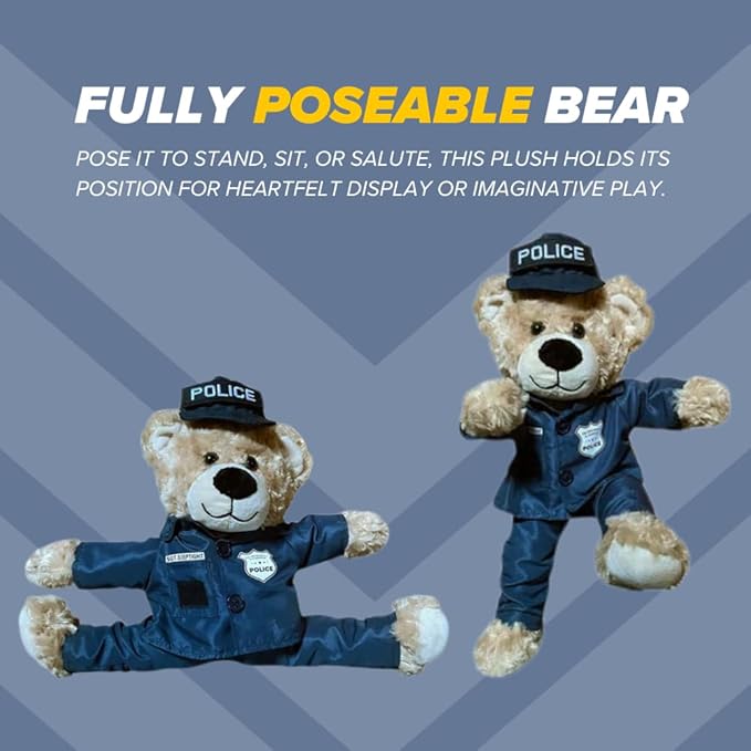 ZZZ Bears SGT Sleeptight Police Teddy Bear, Comforting Gift for Police Kids, Provides Comfort & Sense of Security During Separation