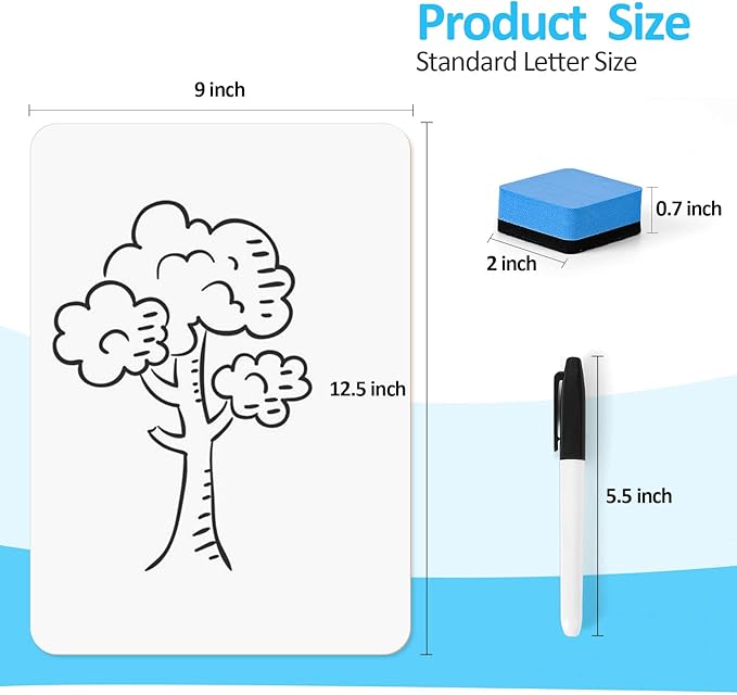Dry Erase LapBoards, PANDRI 26 Pack Double Sided 12.5 x 9 Inch Whiteboards with 26 Erasers and 26 Markers, Dry Erase Boards for Students Classroom Teacher Supplies