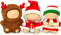 Sumind 3 Sets Christmas 17cm Doll Clothes 3 Styles Elk Santa Festive Doll Outfit Costume Accessories for Xmas Dress up Gift Collection Decoration Hats Scarf Clothes (Dolls Not Included)