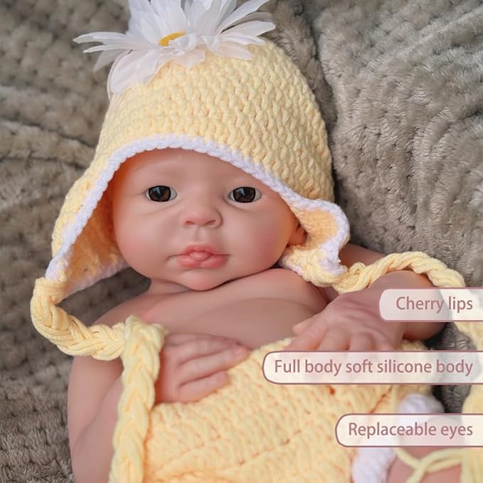 Silicone Reborn Baby Dolls 18Inch Realistic Newborn Baby Doll Silicone Full Body Lifelike Baby Girl Dolls Anatomically Correct