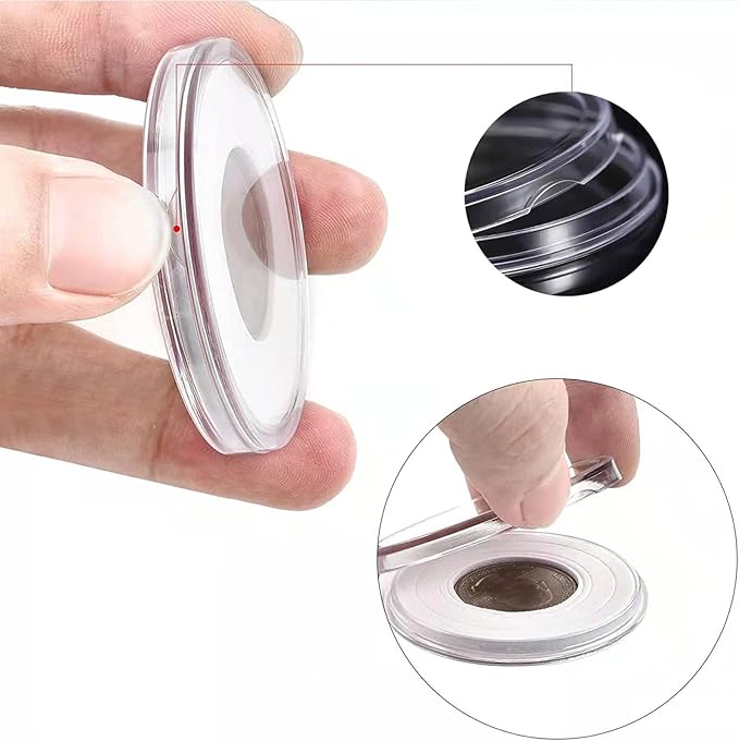 20-46 mm Wooden Coin Holder, 60 pcs Highly Transparent Capsules With Foam Gasket, Collector Case, Professional Storage Box for Collection (Bronze)