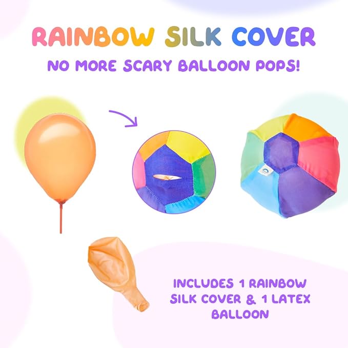 Sarah's Silks Rainbow Balloon Ball | Reusable Safe Balloon Toy for Children