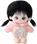 CALEMBOU Plush Doll, 20cm Cute Cotton Doll with Skeleton, Anime Plushies Soft Stuffed Dress Up Dolls, Kawaii Plush Toys Gift Come with Clothes (Doll&Clothes-Doufu-B)