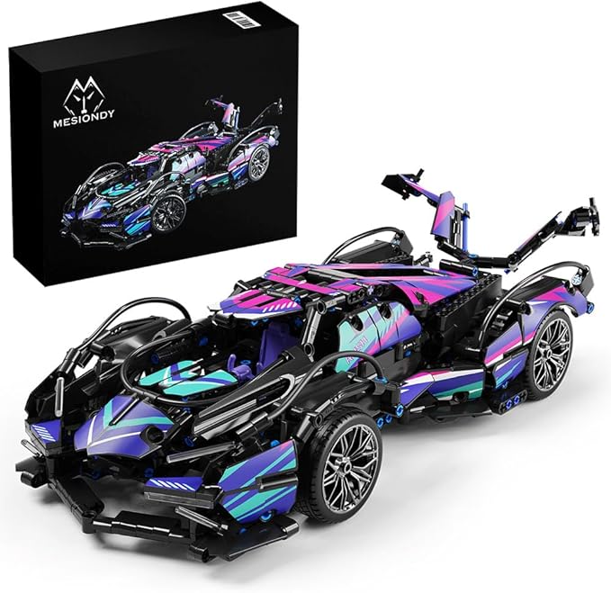 Mesiondy Sports Car Building Blocks Toys Boys，1:14 MOC Building Set Raceing Car Model,Construction Toy for Adults，Cars for Boys Age 6 7 8 9 Years Kids
