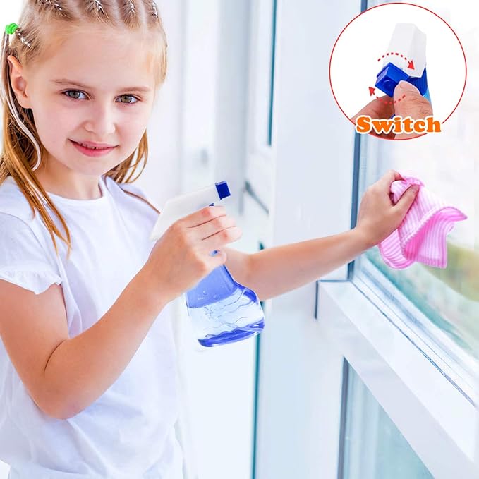 Meland Kids Cleaning Set - 8Pcs Toddler Broom and Toy Vacuum Cleaner, Pretend Play Children House Cleaning Toys, Christmas Birthday Gift for Girls and Boys