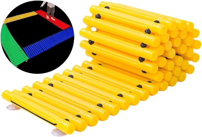 Balance Path Board Balance Block Space Saving Stable Non Slip Edging Kindergarten Balance Trail for Outdoor Indoor, Yellow