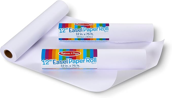 Melissa & Doug Tabletop Easel Paper Roll (12 inches x 75 feet), 3-Pack