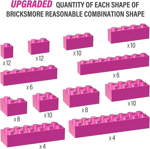100 Piece Classic Building Blocks, Compatible with Lego, Pink