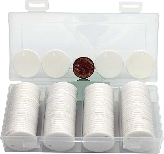 35MM with Holes, 120 Pieces per Box of Plastic Poker Chips - Perfect for Bar Activities, Teaching Games, and Customizable Accessories with Text.