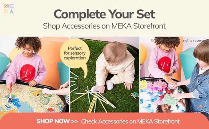 MEKA Tuff Tray for Sensory Play, Sensory Tray for Kids, Toddler Water Table, Tuff Spot Sensory Bin for Toddlers (White, Small (28" x 28"))