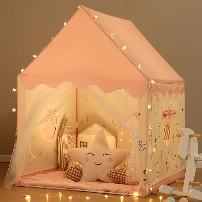 Kids' Play Tents Children's Tent Girls Large Playhouse Toddler Castle Play Tent Children Indoor Outdoor Playground Birthday Gift