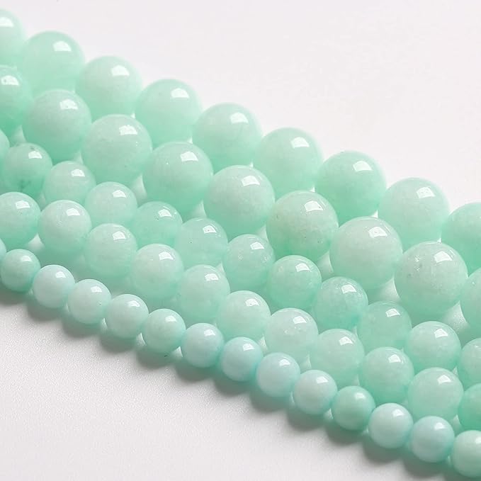 6MM 60PCS Natural Stone Amazonite Chalcedony Loose Beads for Jewelry Making DIY Bracelet Necklace 1 Strand