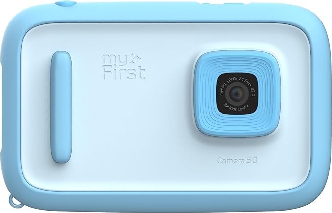New AI Editor Camera for Kids myFirst Camera 50 Kids' Digital Camera 20MP Photos 1080P Video, Front & Selfie Lens Christmas Birthday Gifts for Boys & Girls Ages 4-15 Portable Travel Friendly (Blue)