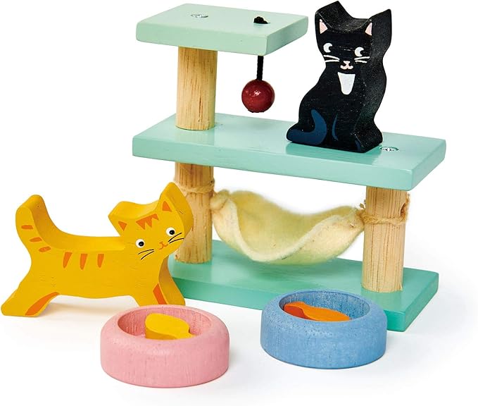 Tender Leaf Toys - Pets Sets for Doll House Accessories - Great Add-on Pet Play Set to Any Dollhouse - Encourage Creative and Imaginative Fun Play for Children - Age 3+ (Pet Cats Set)