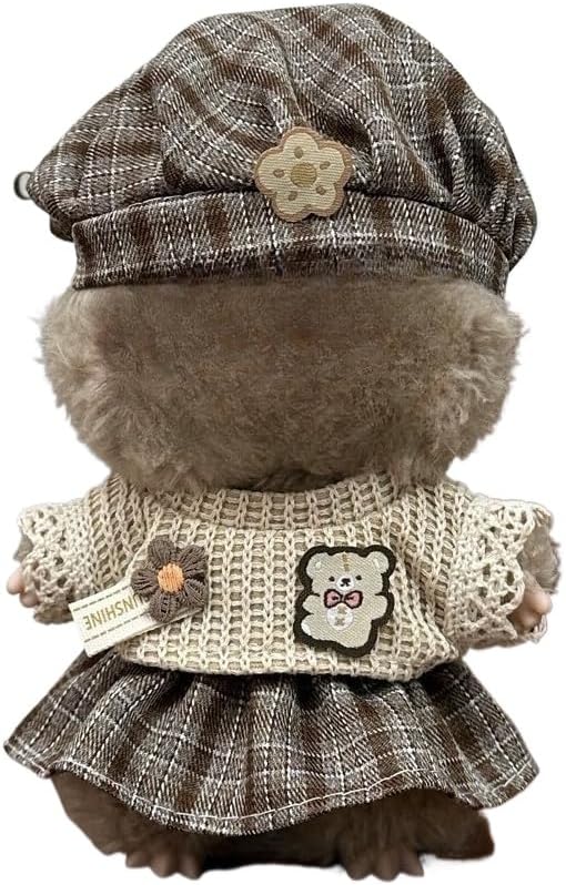 17cm Doll Clothes Set(No Doll), Hat & Overalls Set for 17cm Labubu Suit, Cute Cloth for Dress up Unique Style Dolls Outfit Stylish Clothes for Labubu (JK Skirt)