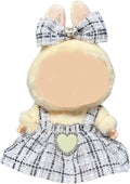 17cm Doll Clothes - Luxury Chic Style Set for 5.91-6.7“ (15-17cm) Dolls, Cute Premium Fashion Doll Outfit with Accessories - White Plaid Tweed Dress +Plaid Bow
