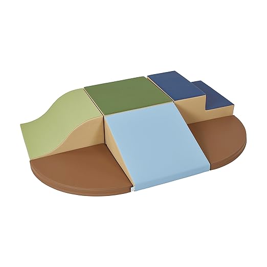 ECR4Kids SoftZone Little Me Wall Climb and Slide, Beginner Playset, Earthtone