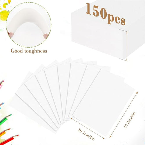 150PCS 4x6 Watercolor Paper Bulk, 140lb/300g Cold Press Thick Water Color Paper Pad for Kid Child Adult, White Art Paper for Drawing Painting Markers Gouache, Textured Cotton Paper Sheets
