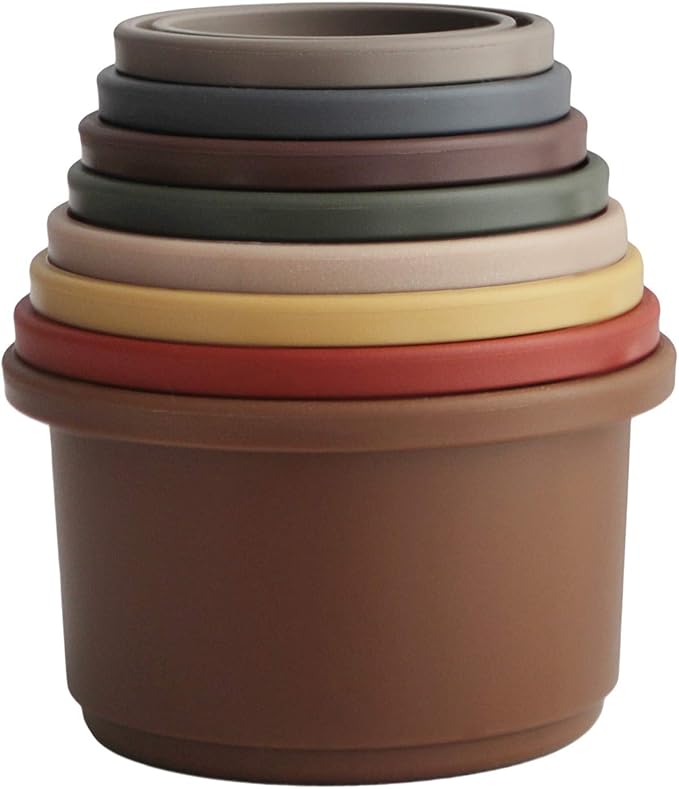 mushie Stacking Cups Toy | Made in Denmark (Retro)