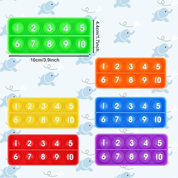 Ten Frame Number 1-10 Counting Poppers, Sensory Bubble Popping Fidgety Board, Math Manipulatives for Elementary Preschool Kindergarten Classroom, Montessori Educational Learning Activities for Kids