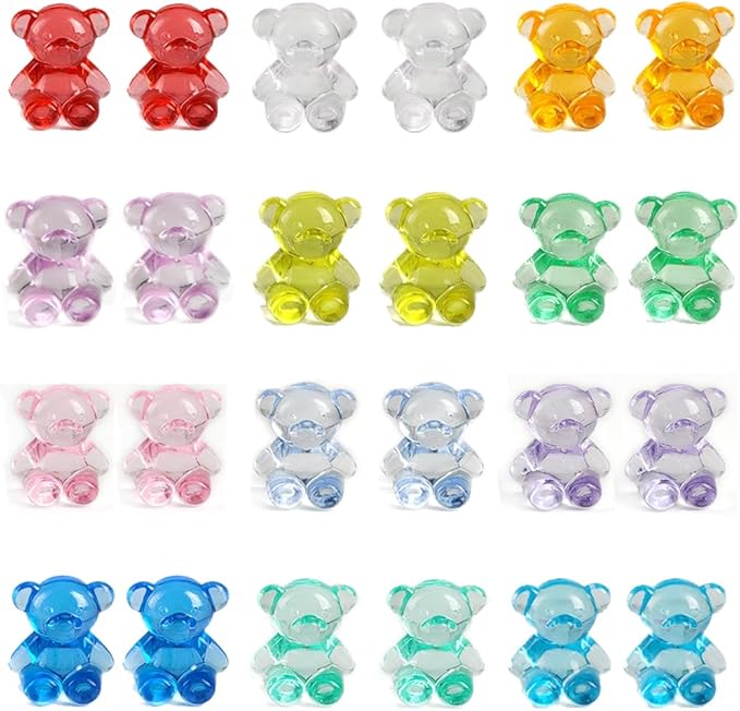 200 Pcs Acrylic Bears Sensory Bin Filler Plastic Bears Figurines Tiny Resin Animals to Hide Bulk Wedding Birthday Party Favors,Cute Table Decors,Gifts,Room Art Crafts,10 Colors