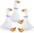 Sosation 3 Pieces 15.7'' Silly Goose Plush Stuffed Animal Toy, Swan Stuffed Animal, Blue Plaid Fluffy Cute Goose Funny Duck Plush Swan Toys Gifts for Kids Home Birthday Favor