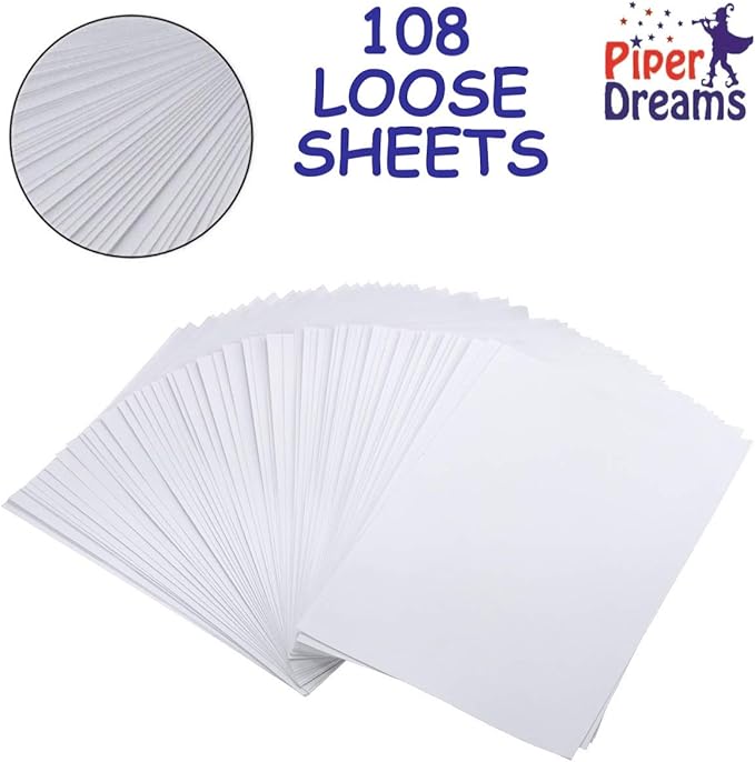 108 Jumbo Size Sheets (11" x 16") of Art Paper for Kids. Great as Watercolor Paper, Finger Painting, Drawing and Doodling - Heavy Stock, Loose White Sheets. Save with a Bulk Pack
