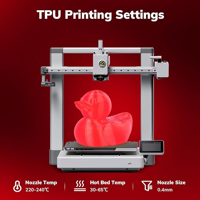 AMOLEN 95A TPU 3D Printer Filament, 1.75mm Glow in The Dark Red, Soft TPU Flexible 3D Printing Filament, High Hardness & Resilience, Best with UV Lamps, 1kg Spool(2.2lbs), Fit Most 3D Printers