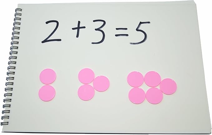 Smartdealspro Set of 100 1 Inch Opaque Plastic Learning Counters Mini Poker Chips Game Tokens with Storage Box (Pink)