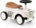 HONEY JOY Ride On Push Car, Outdoor Toddler Riding Toys w/Steering Wheel, Horn & Storage, Foot-to-Floor Sliding Car, No Batteries, Retro Baby Ride On Toys for Boys and Girls (White)