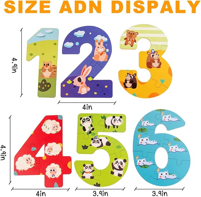Wooden Floor Puzzles for Kids Ages 3-5,Montessori Preschool Educational Learning Alphabet Puzzle & Animal Puzzle for Preschool Toddler Boys Girls Ages 3+