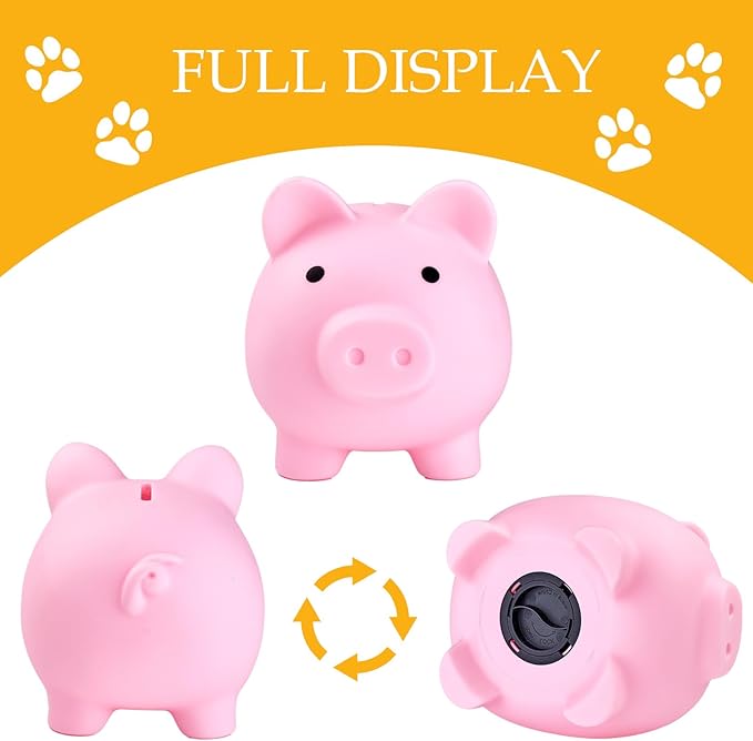 Personalized Cute Plastic Piggy Bank for Kids, Custom Unbreakable Toy Coin Bank with Name, First Toddler Money Box, Birthday, Easter, for Girls & Boys Home Decoration